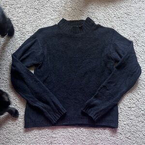 $945 jil Sander black cashmere pullover sweater size 6